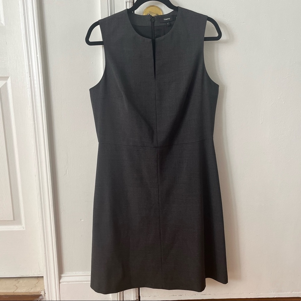 Theory Charcoal Sleeveless Midi Dress